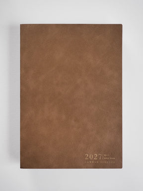 2027 B5 Vertical Full year planner interior layout in Caramel #color_caramel