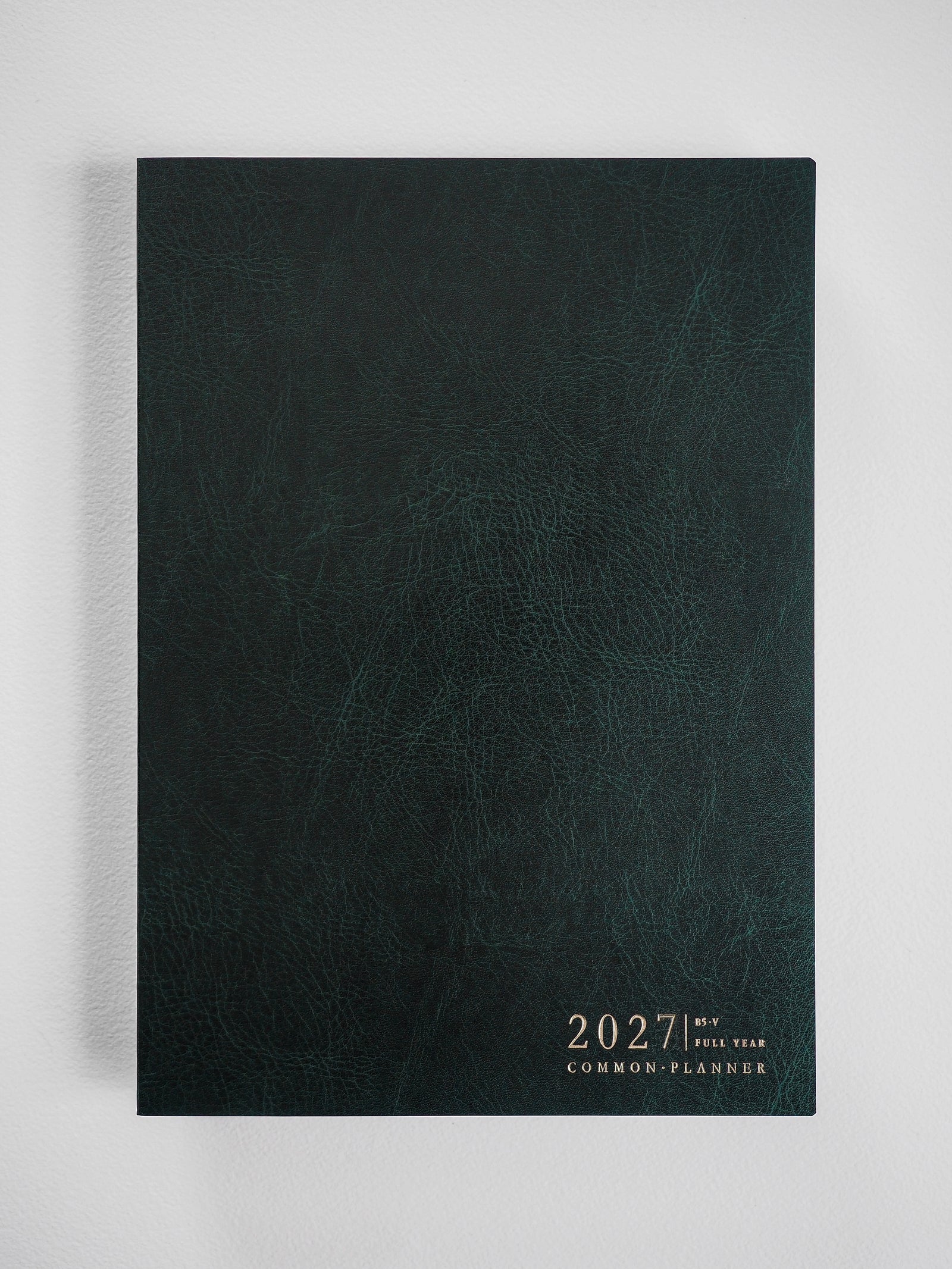2027 B5 Vertical Full year planner interior layout in Forest #color_forest