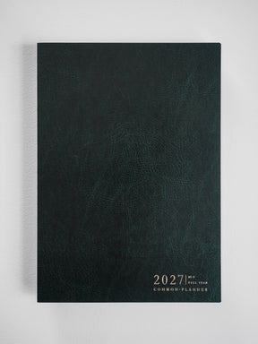 2027 B5 Vertical Full year planner interior layout in Forest #color_forest