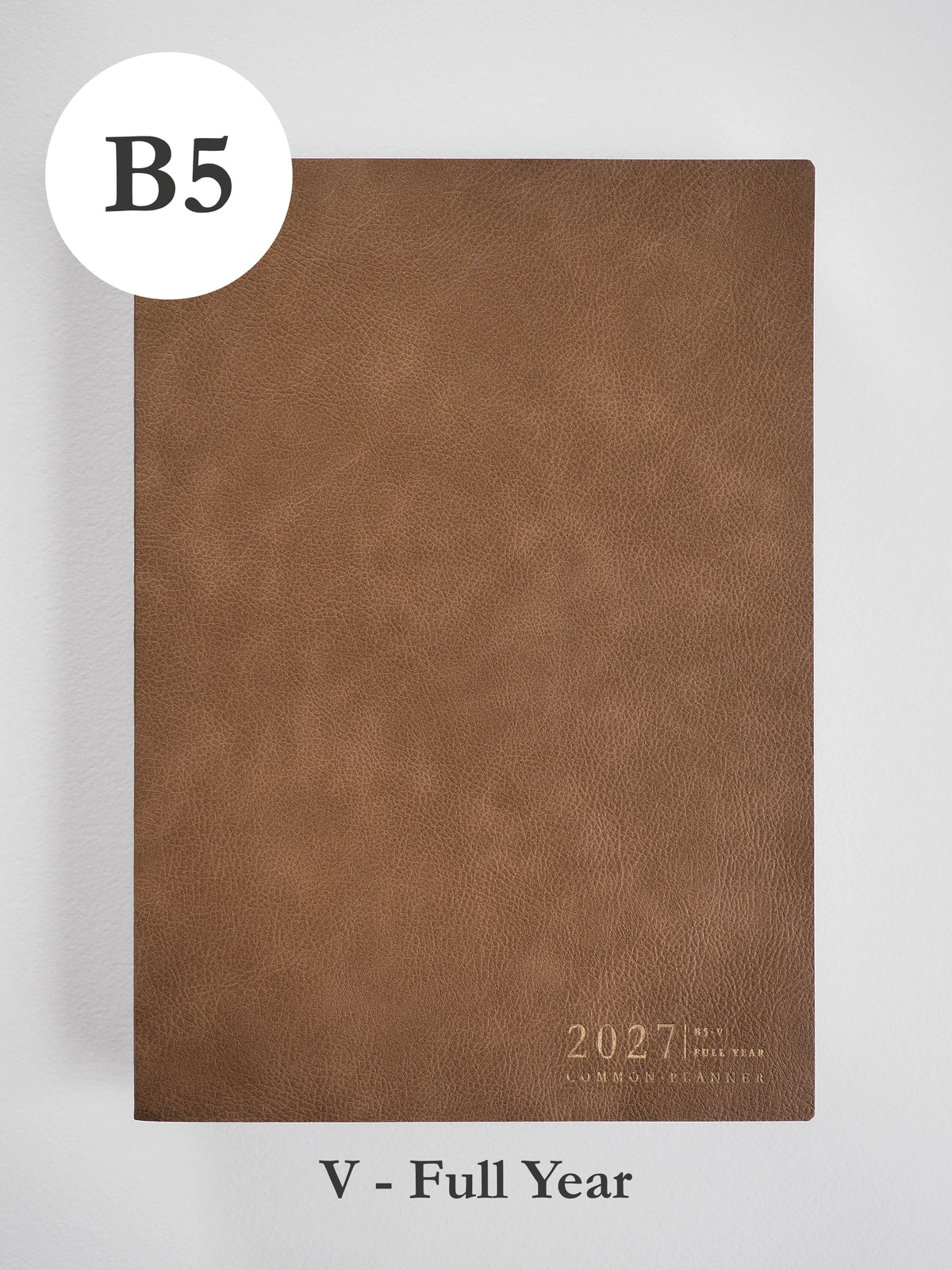 2027 B5 Vertical Full year planner front cover in Caramel #color_caramel