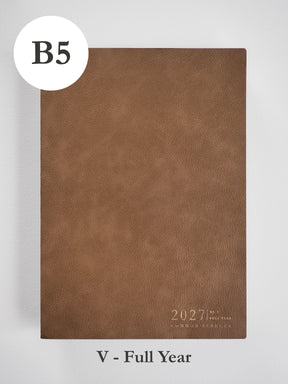 2027 B5 Vertical Full year planner front cover in Caramel #color_caramel