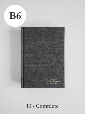 2027 B6 Horizontal Complete (hardcover) planner front cover in Charcoal #color_charcoal