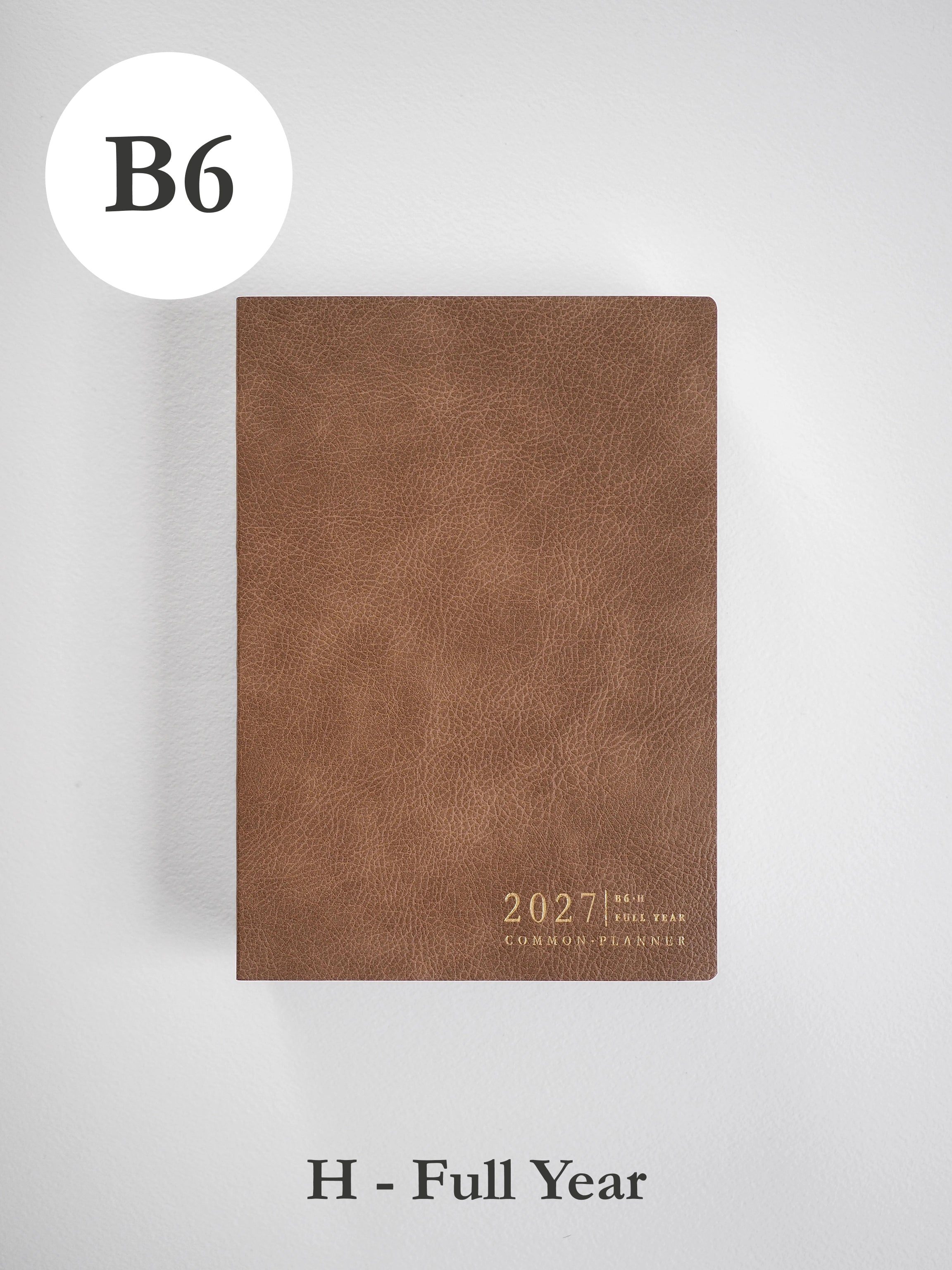 2027 B6 Horizontal Full year planner front cover in Caramel #color_caramel
