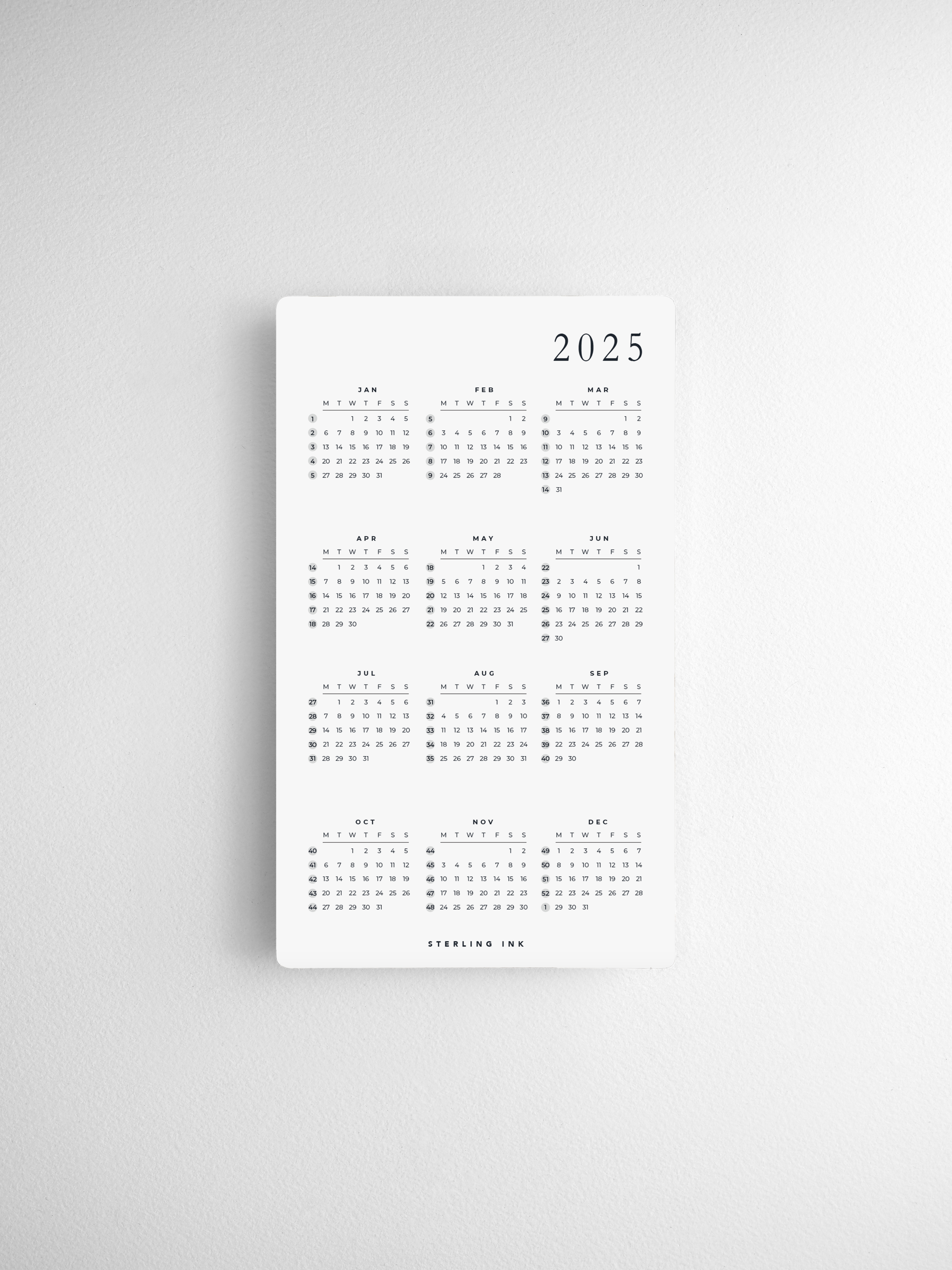 B6 Slim | 2026 Calendar Cards