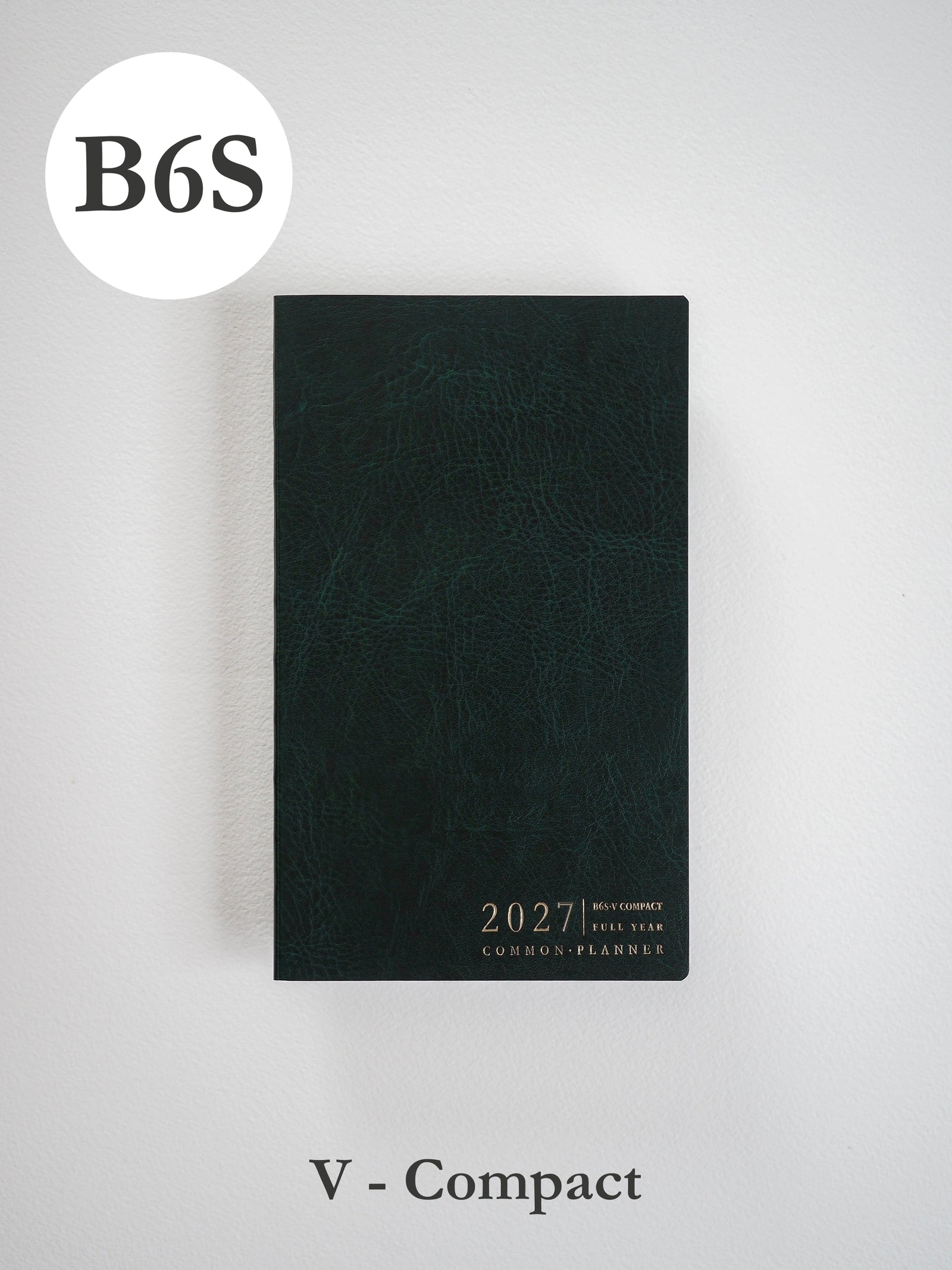 2027 B6S Vertical Compact planner front cover in Forest #color_forest