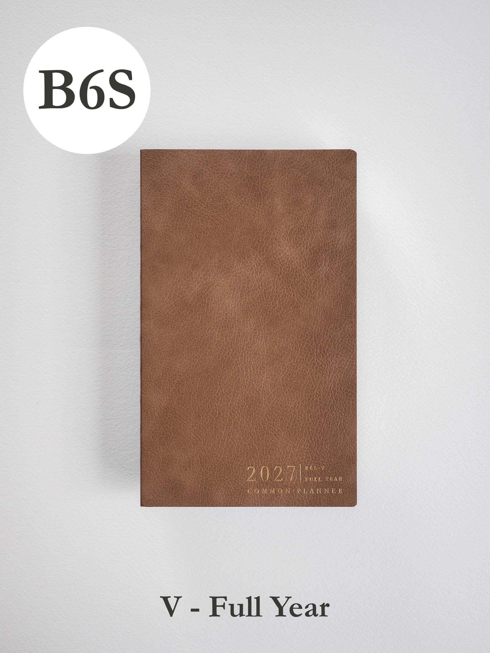 2027 B6S Vertical Full year planner front cover in Caramel #color_caramel