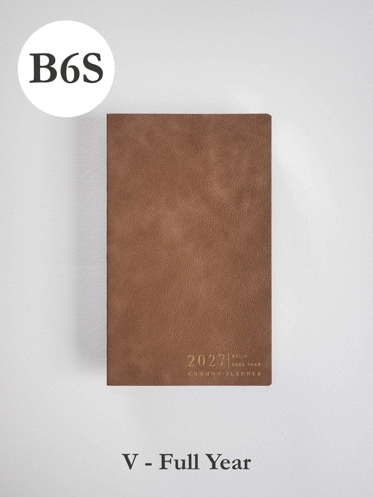 2027 B6S Vertical Full year planner front cover in Caramel #color_caramel
