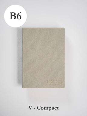 2027 B6 Vertical Compact planner front cover in Linen #color_linen