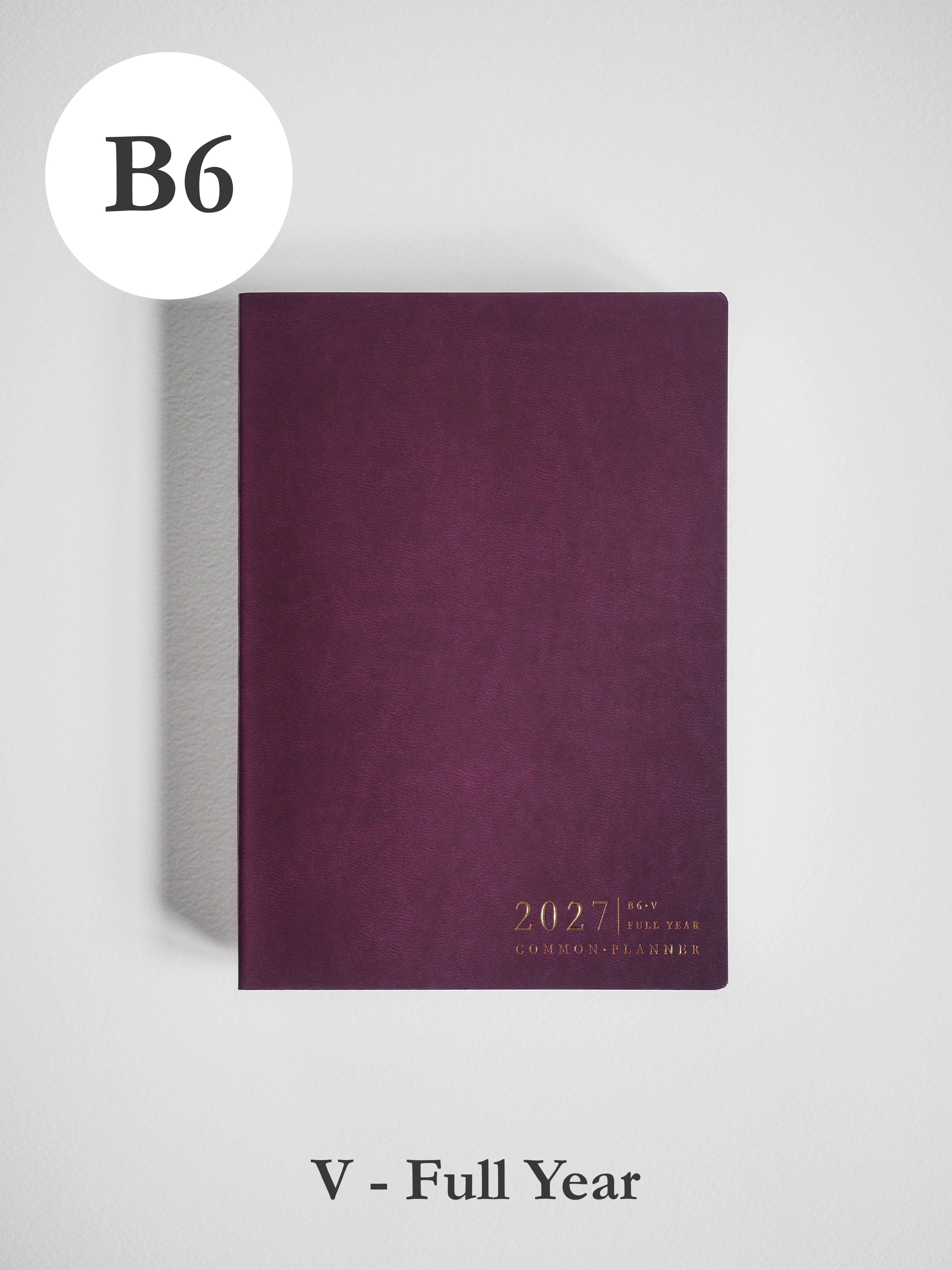 2027 B6 Vertical Full year planner front cover in Mulberry #color_mulberry