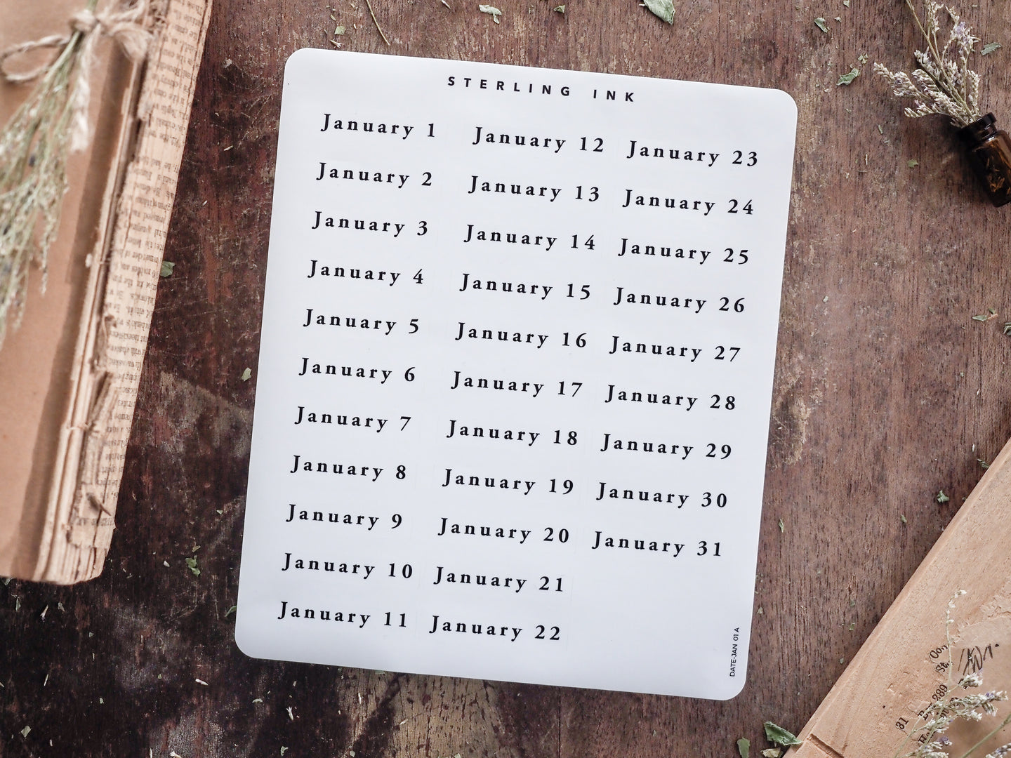 January Date Stickers - January 2025