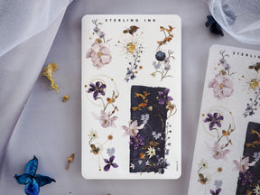 Watercolor floral arrangement stickers featuring delicate bouquets of soft pastels and deep jewel tones perfect for journaling and craft scrapbooking.