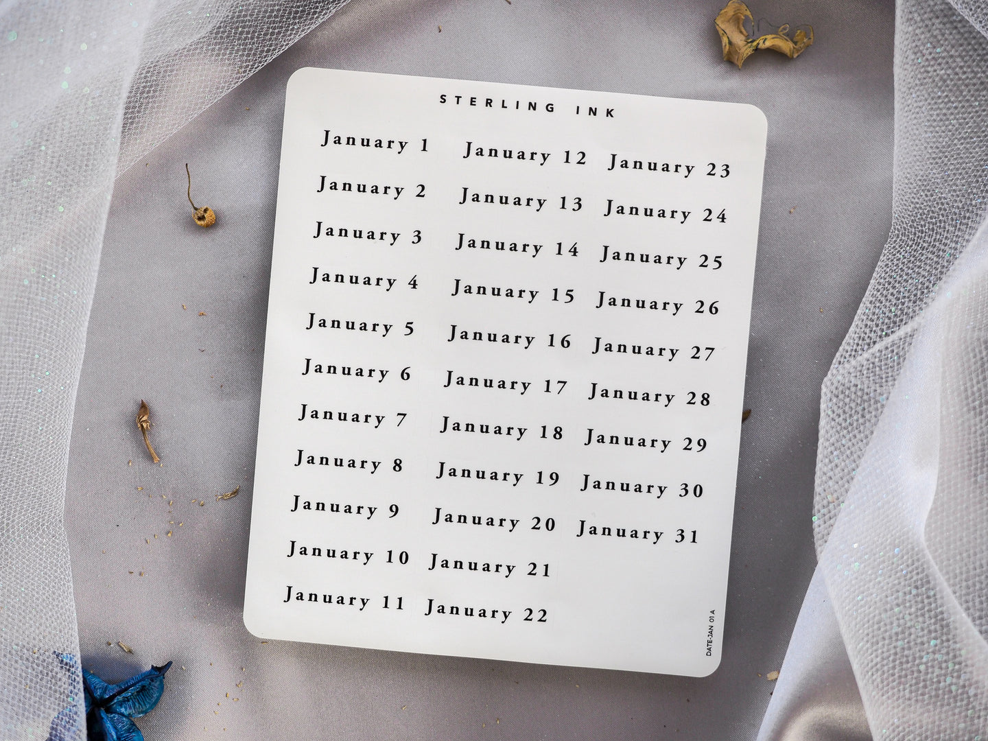 January Date Stickers - January 2024