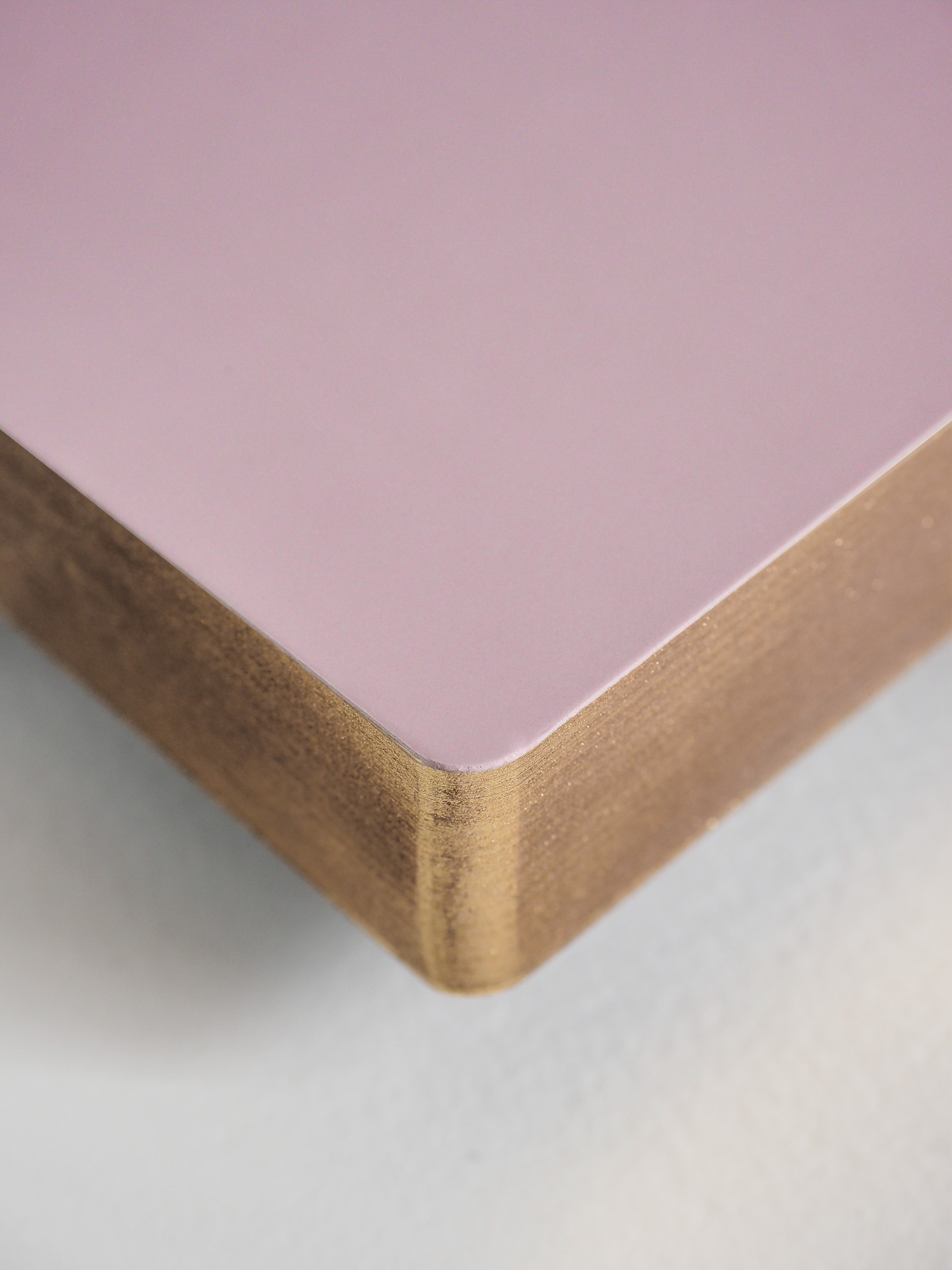 Aesthetic A5 undated planner cover in solid soft blush pink with elegant gold-toned edging.