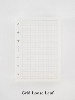 Pristine white loose leaf paper displaying a fine, light gray grid pattern, perfectly suited for drawing, academic planning, and detailed note-taking.