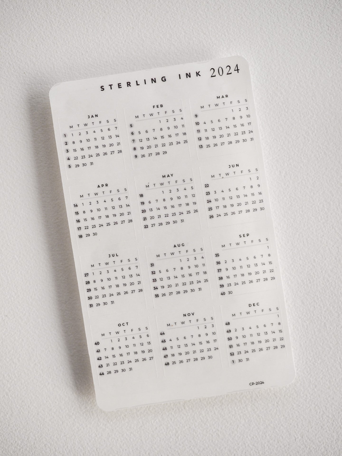 2024 Calendar Square Stickers