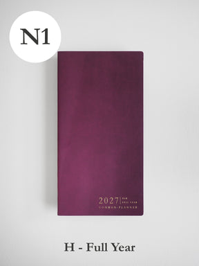 2027 N1 Horizontal Full year planner front cover in Mulberry #color_mulberry