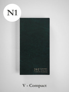 2027 N1 Vertical Compact planner front cover in Forest #color_forest