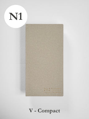 2027 N1 Vertical Compact planner front cover in Linen #color_linen