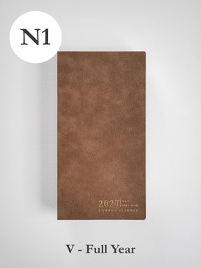 2027 N1 Vertical Full year planner front cover in Caramel #color_caramel