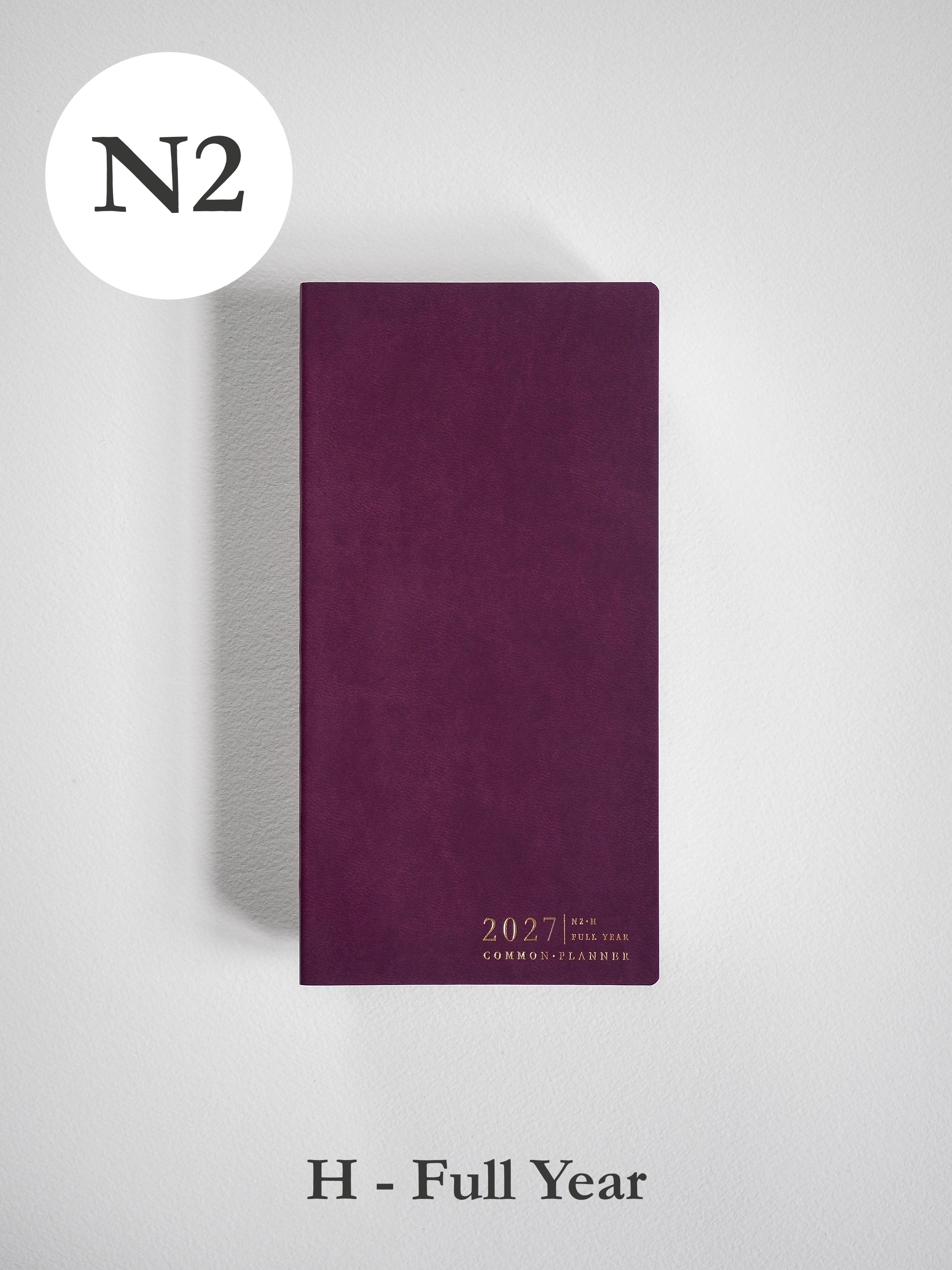 2027 N2 Horizontal Full year planner front cover in Mulberry #color_mulberry