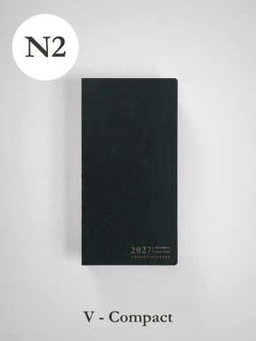 2027 N2 Vertical Compact planner front cover in Forest #color_forest