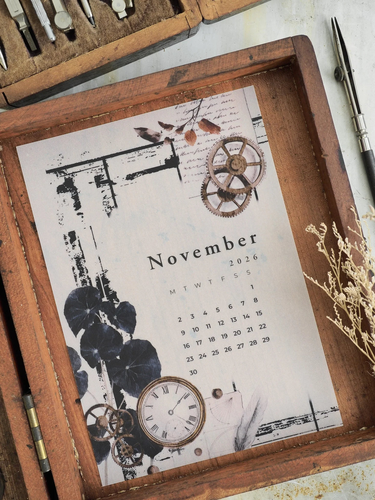 B6 Monthly Calendar - November 2026 - B6 Size - Vellum