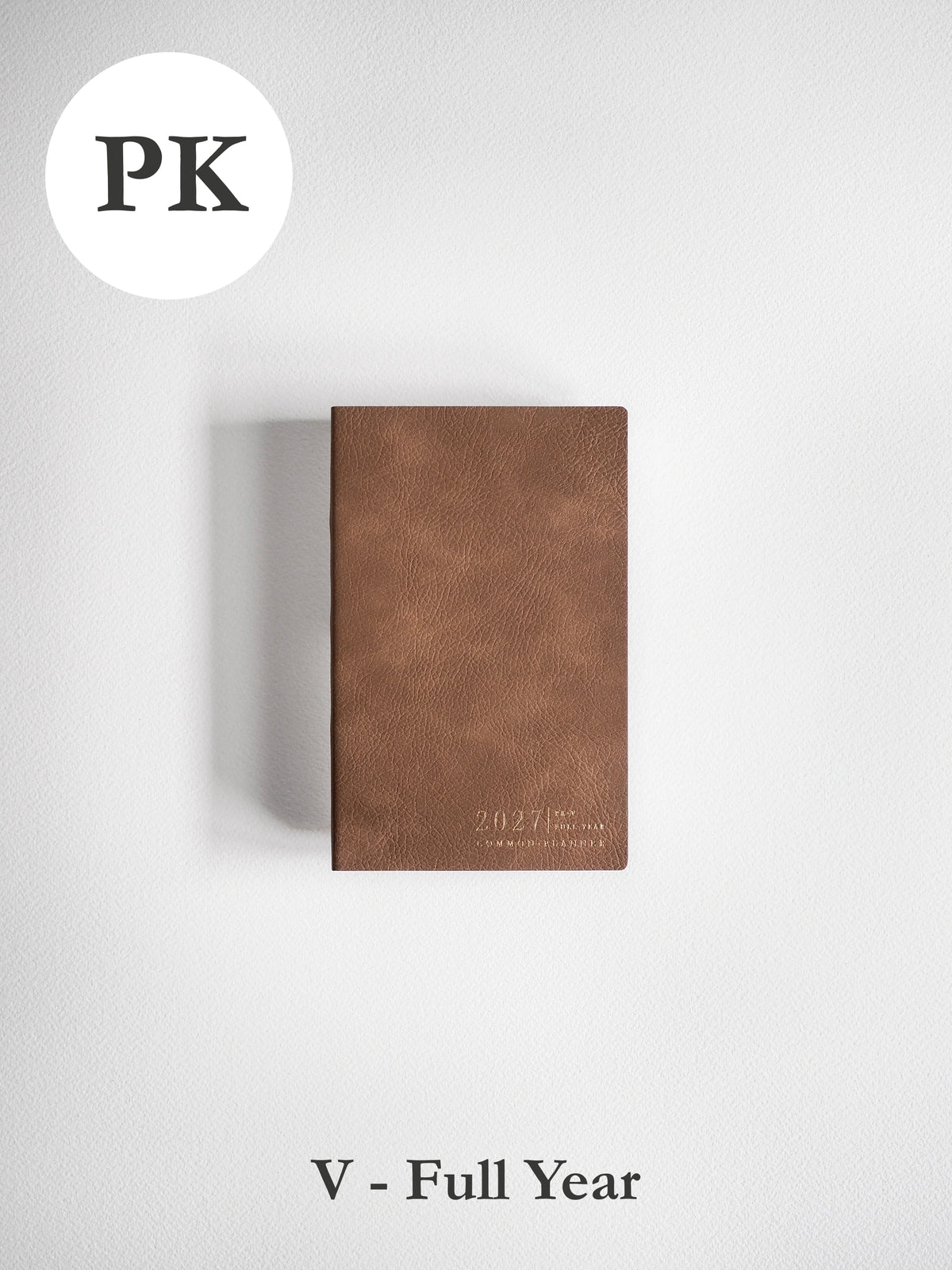 2027 PK Vertical Full year planner front cover in Caramel #color_caramel