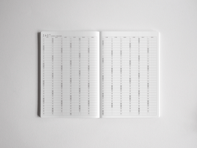 Clean, minimalist A5 academic planner featuring organized, white grids and full vertical layouts for comprehensive annual academic scheduling from 2026 to 2027.