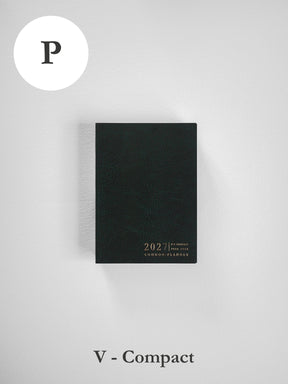 2027 P Vertical Compact planner front cover in Forest #color_forest