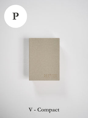 2027 P Vertical Compact planner front cover in Linen #color_linen