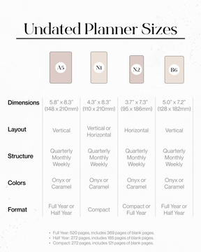 Minimalist undated planner featuring a clean, neutral beige and cream design optimized for functional weekly, monthly, and yearly scheduling.