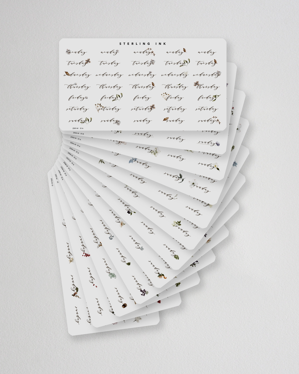 Weekday Sticker Set - January-December