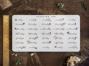 White sticker sheet for January 2023, featuring labeled weekday dates and a structured calendar layout perfect for journaling, scrapbooking, or planner decoration.