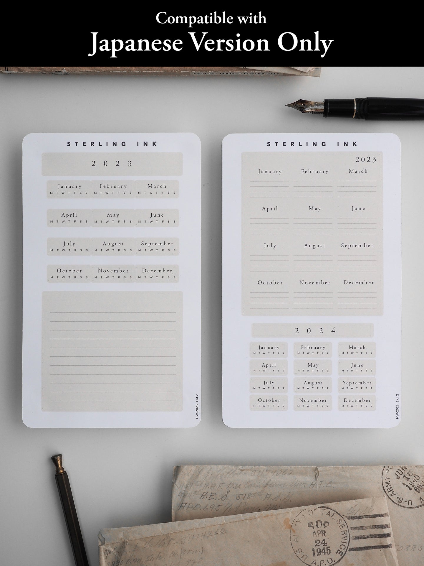 2023 Hobonichi Weeks Yearly Overview Cover Stickers