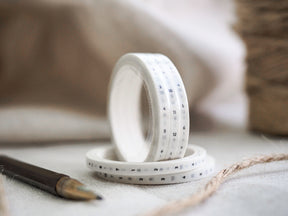 Hourly time line washi tape featuring black sequential numbers 1 through 12, designed for detailed time blocking and planner layouts.