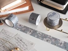 Load image into Gallery viewer, Monochrome Iris Floral Wide Washi Tape (30mm)
