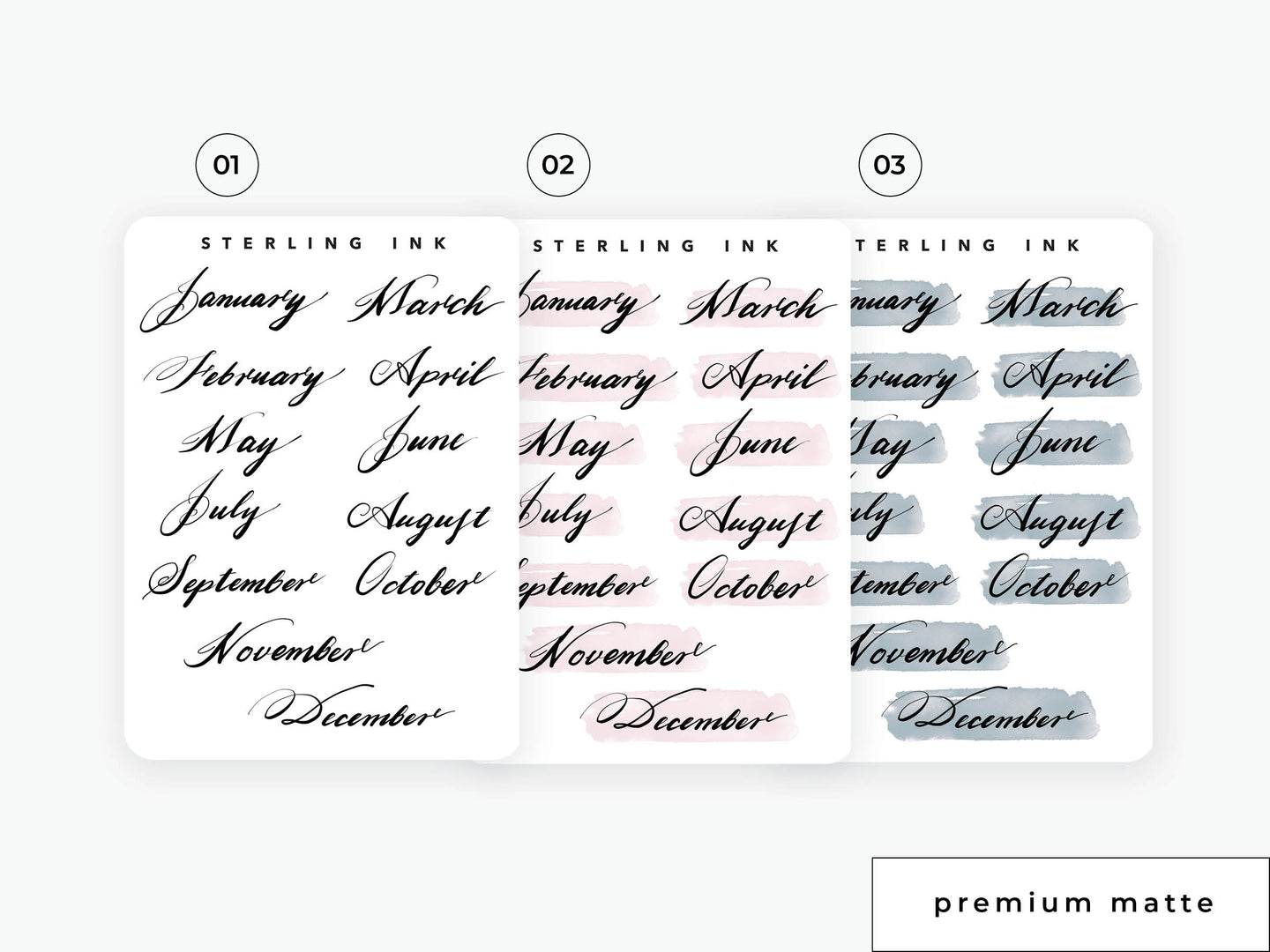 Monthly Handlettered Labels